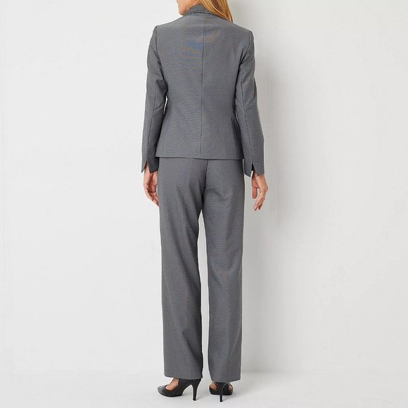LE SUIT Single-Button Pants Suit Grey/Black - Size 6 - NWT - Picture 3 of 4